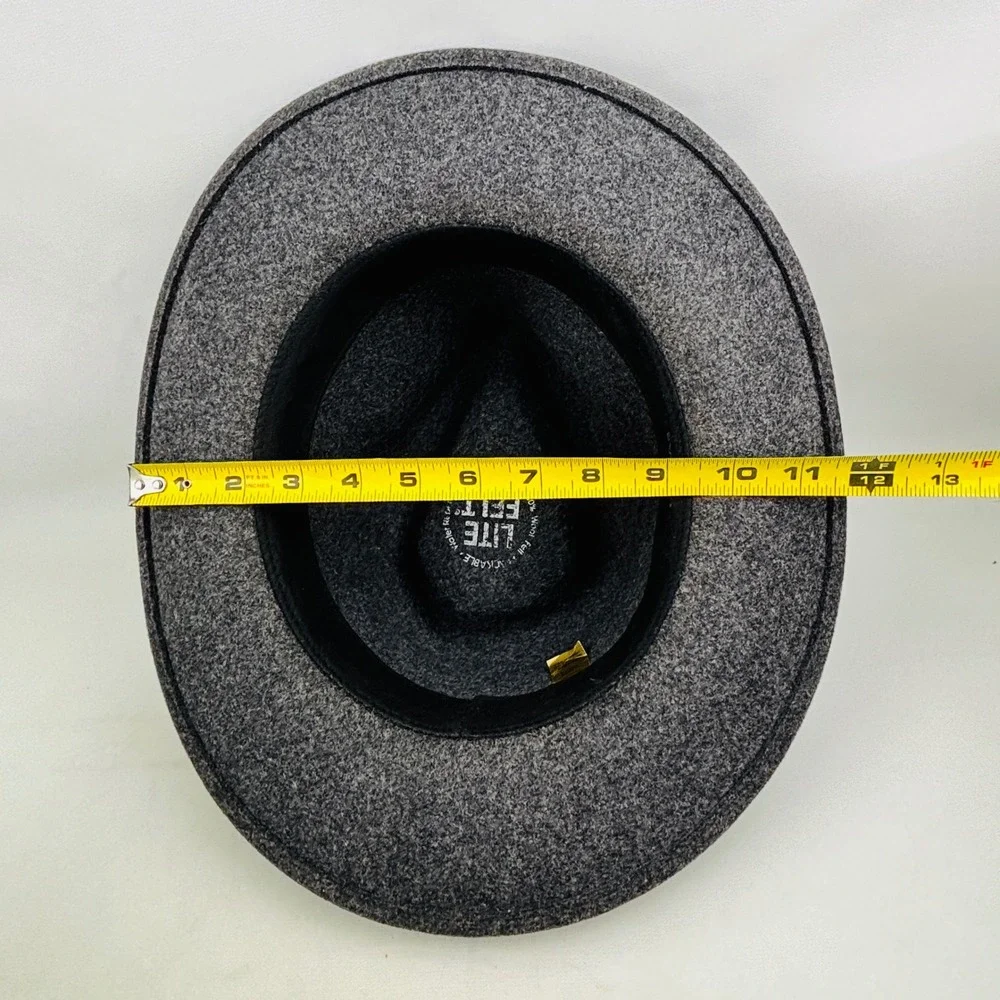 Cabela's Original Lite Felt Hat Mens L Gray Wool Packable Water Repellent USA